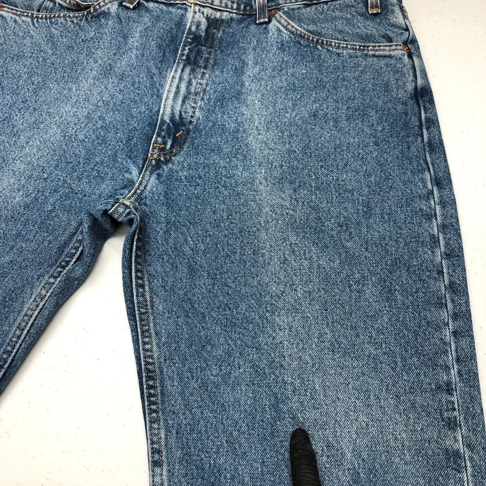 VTG Levis 505 Jeans Mens 38x30 Blue Denim Straight Leg Orange Tab Made USA 90s